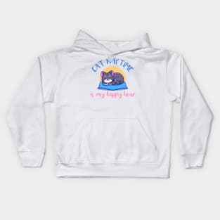 Cat Naptime Is My Happy Hour Kids Hoodie